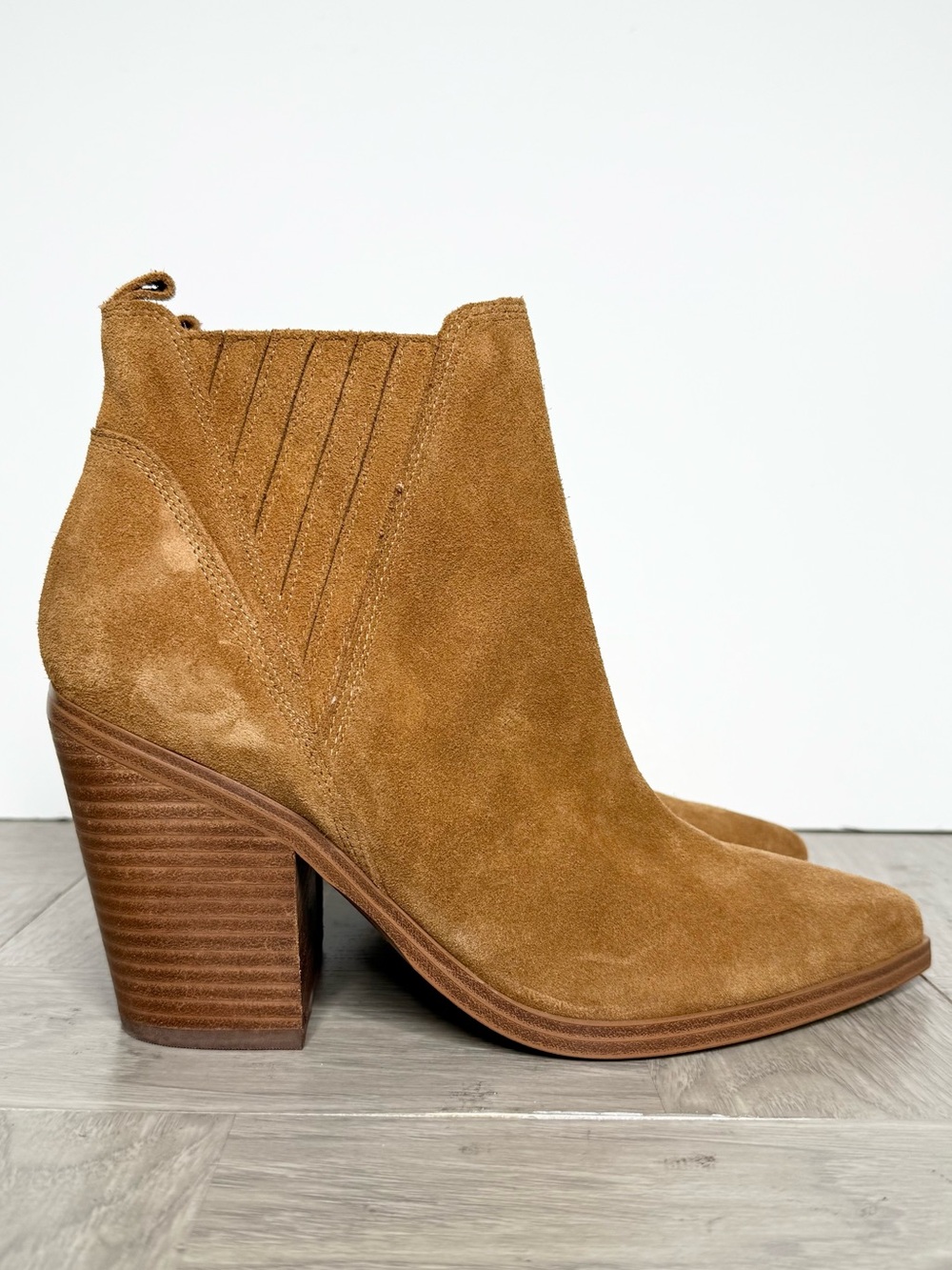 Marc Fisher Gadri Brown Suede Pointy Toe Bootie 9 1/2 M